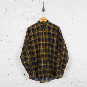 Vintage Checked Corduroy Shirt - Green - M