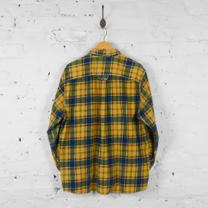 Vintage Checked Corduroy Shirt - Yellow - XL