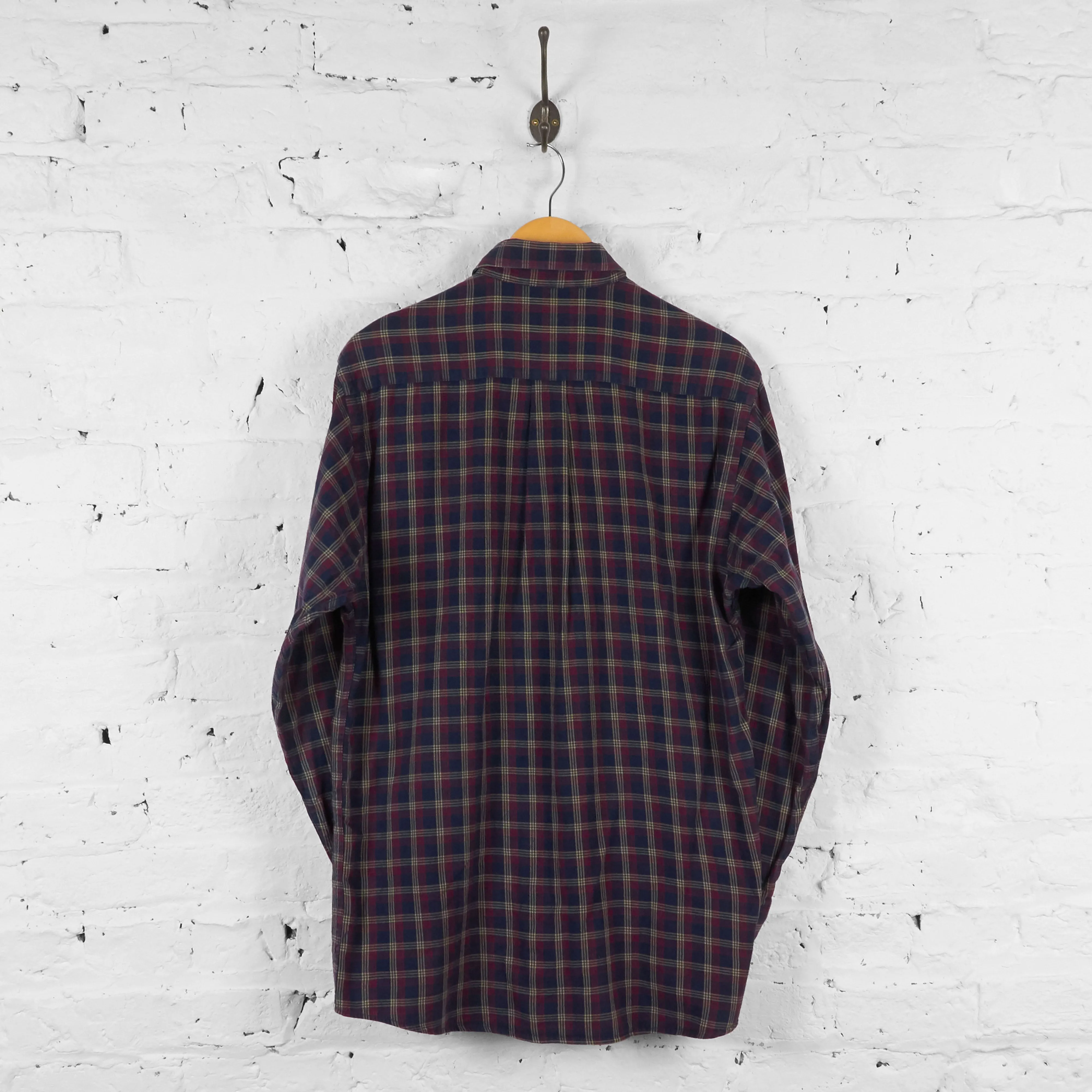 Vintage Checked Pattern Shirt - Blue - M