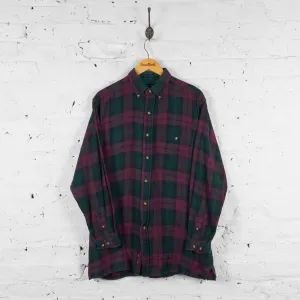 Vintage Checked Pattern Shirt - Green/Red - M