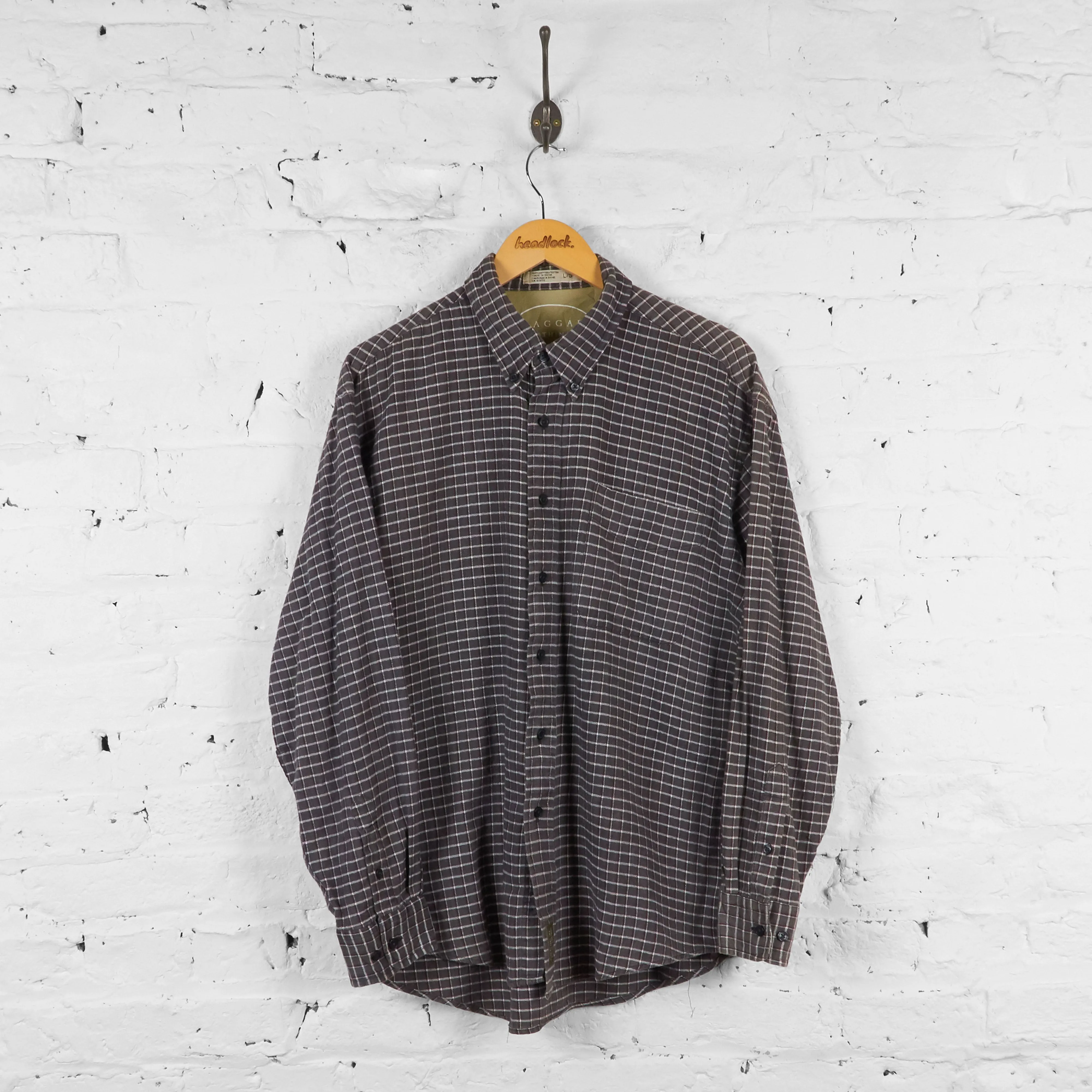 Vintage Checked Pattern Shirt - Grey - L