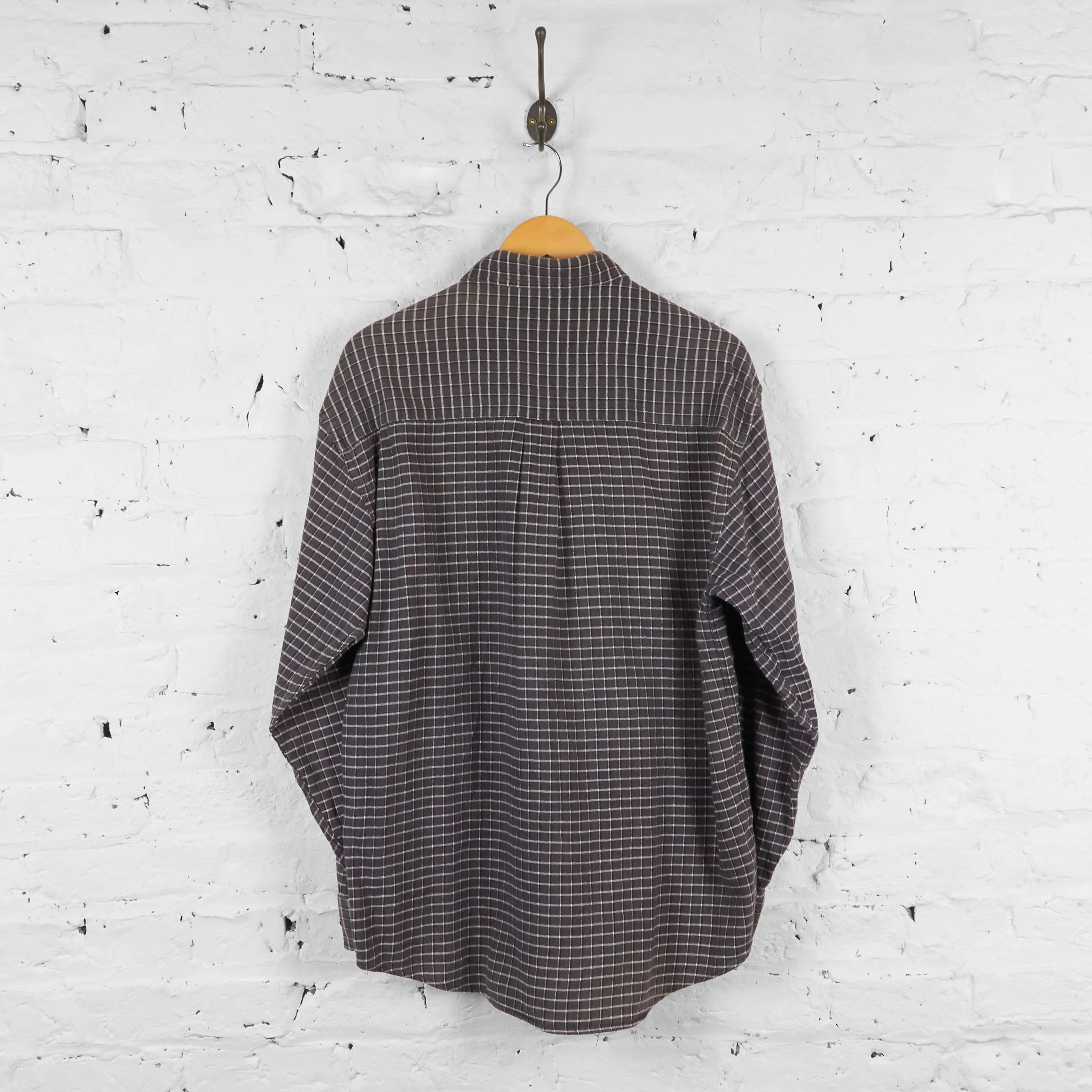 Vintage Checked Pattern Shirt - Grey - L