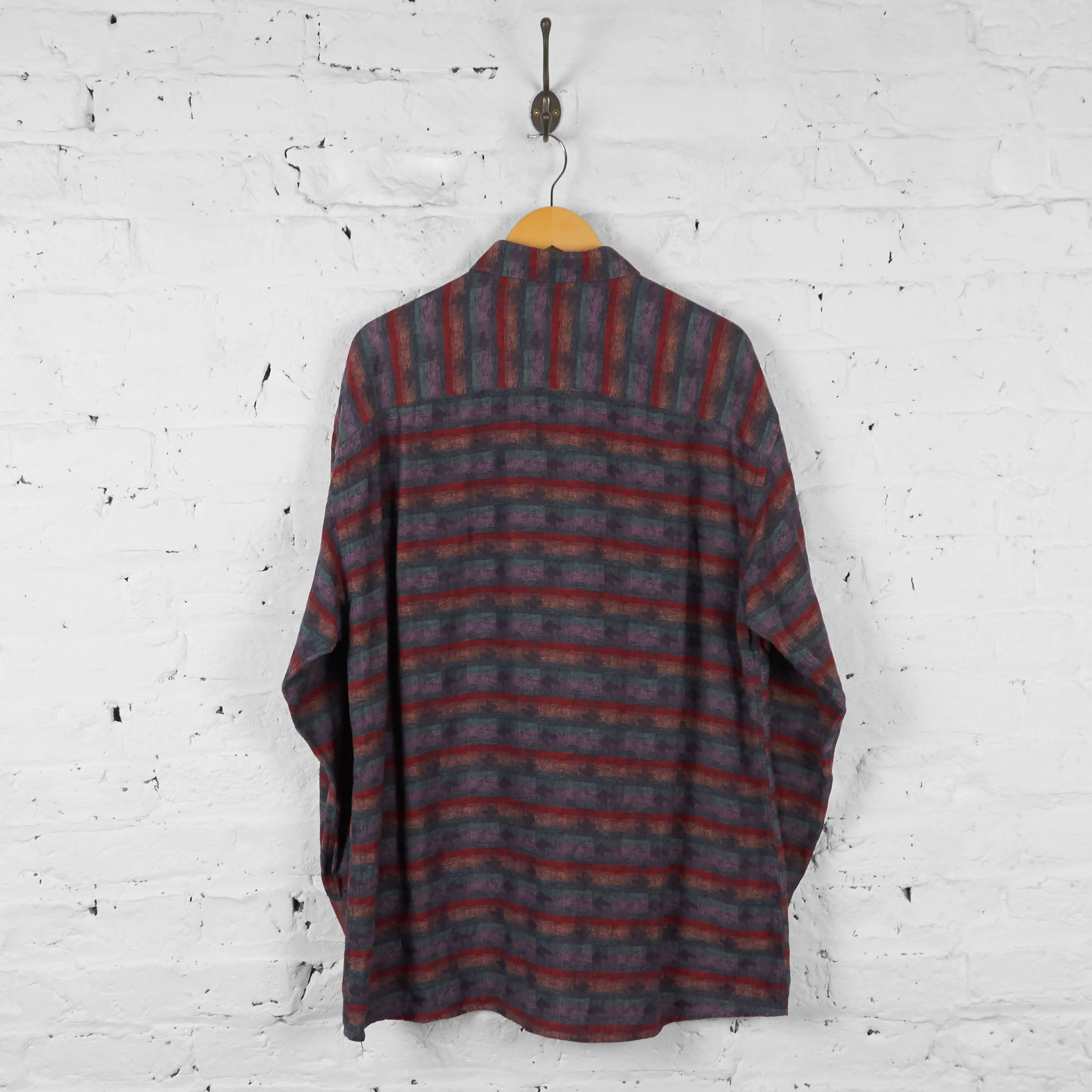 Vintage Checked Patterned Shirt - Red - XL