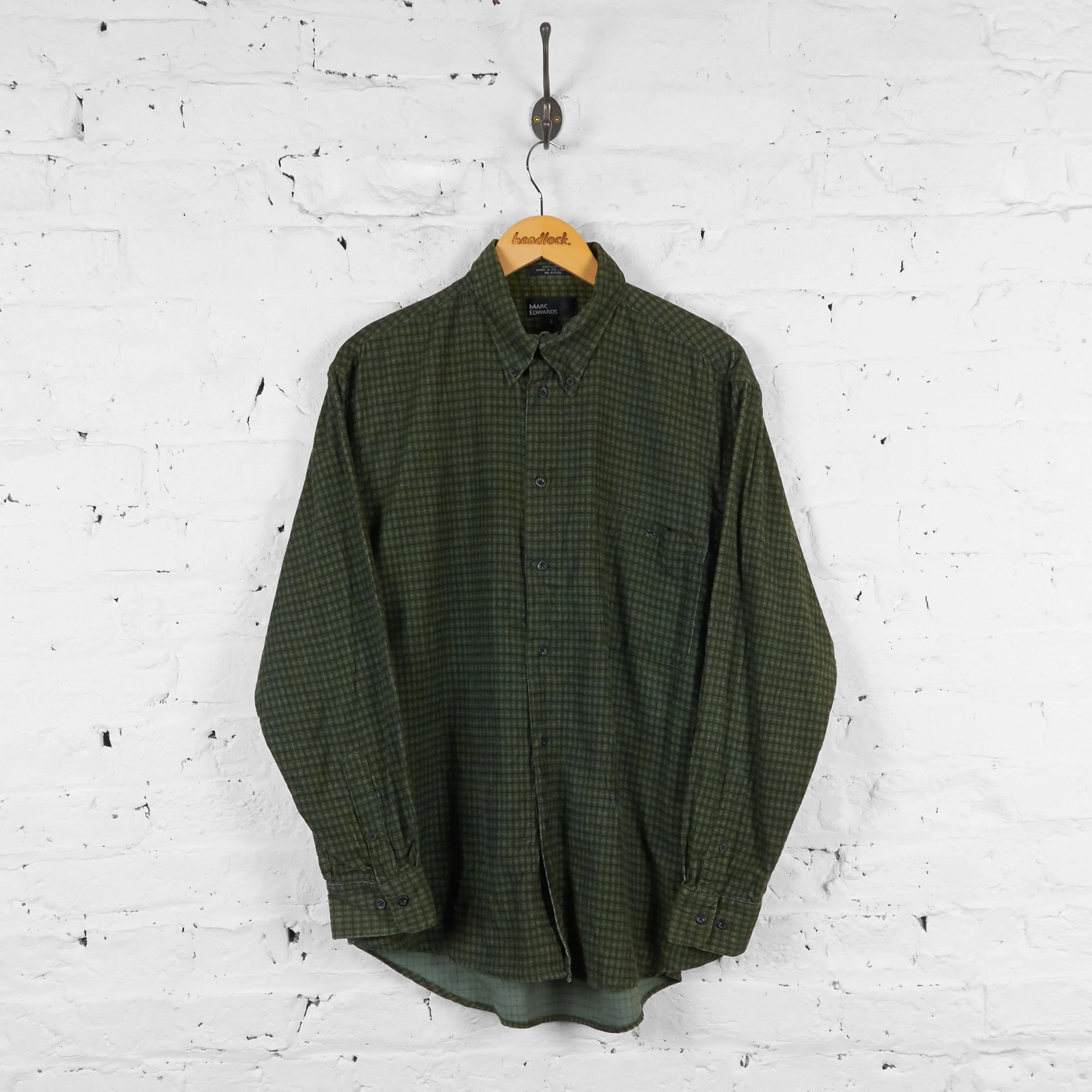 Vintage Checked Shirt - Green - L