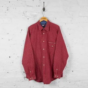 Vintage Checked Tommy Hilfiger Jeans Shirt - Red - XL