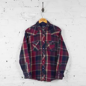 Vintage Checked Wrangler Shirt - Red/Blue - L