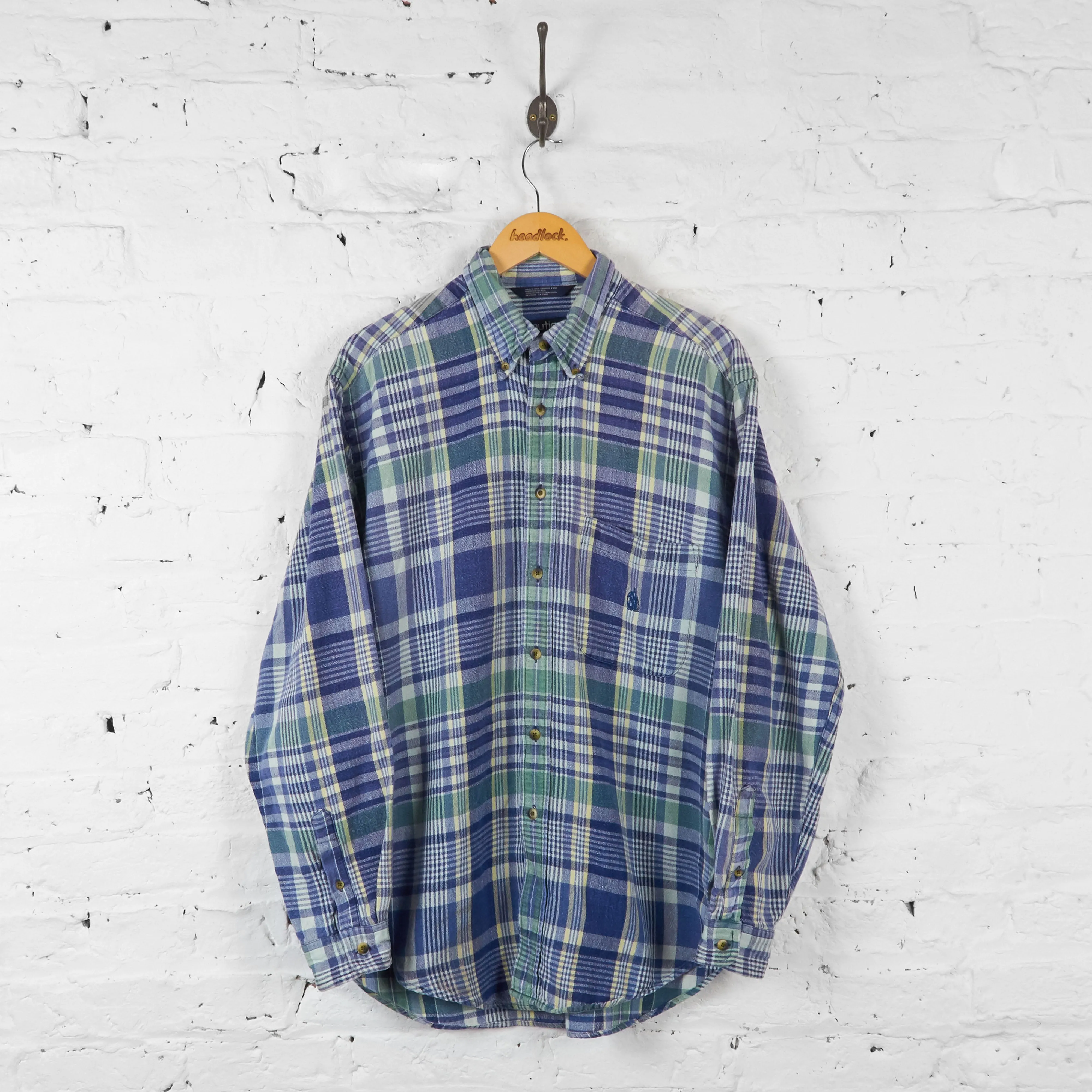 Vintage Nautica Checked Cotton Shirt - Blue - L