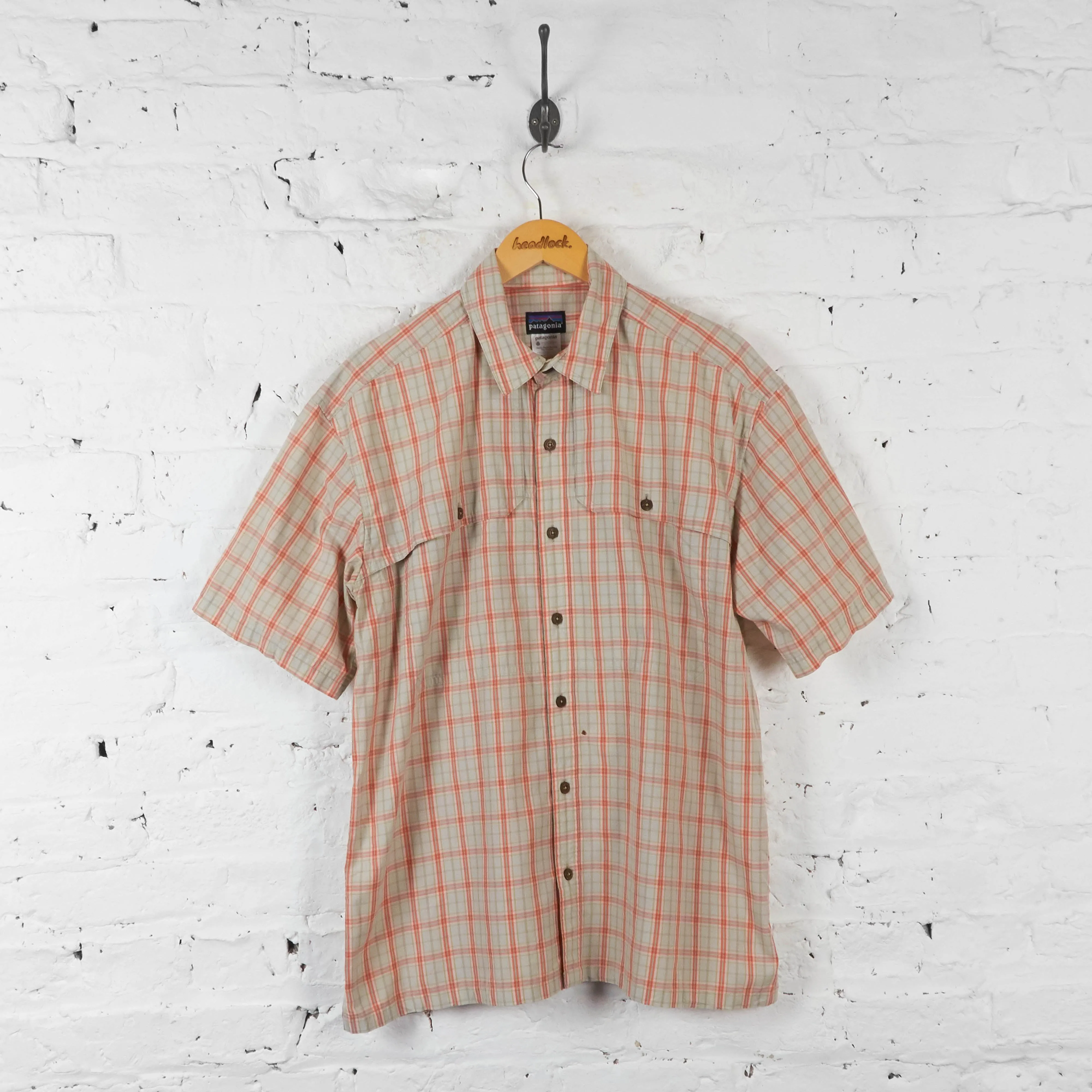 Vintage Patagonia Checked Shirt - Orange - L