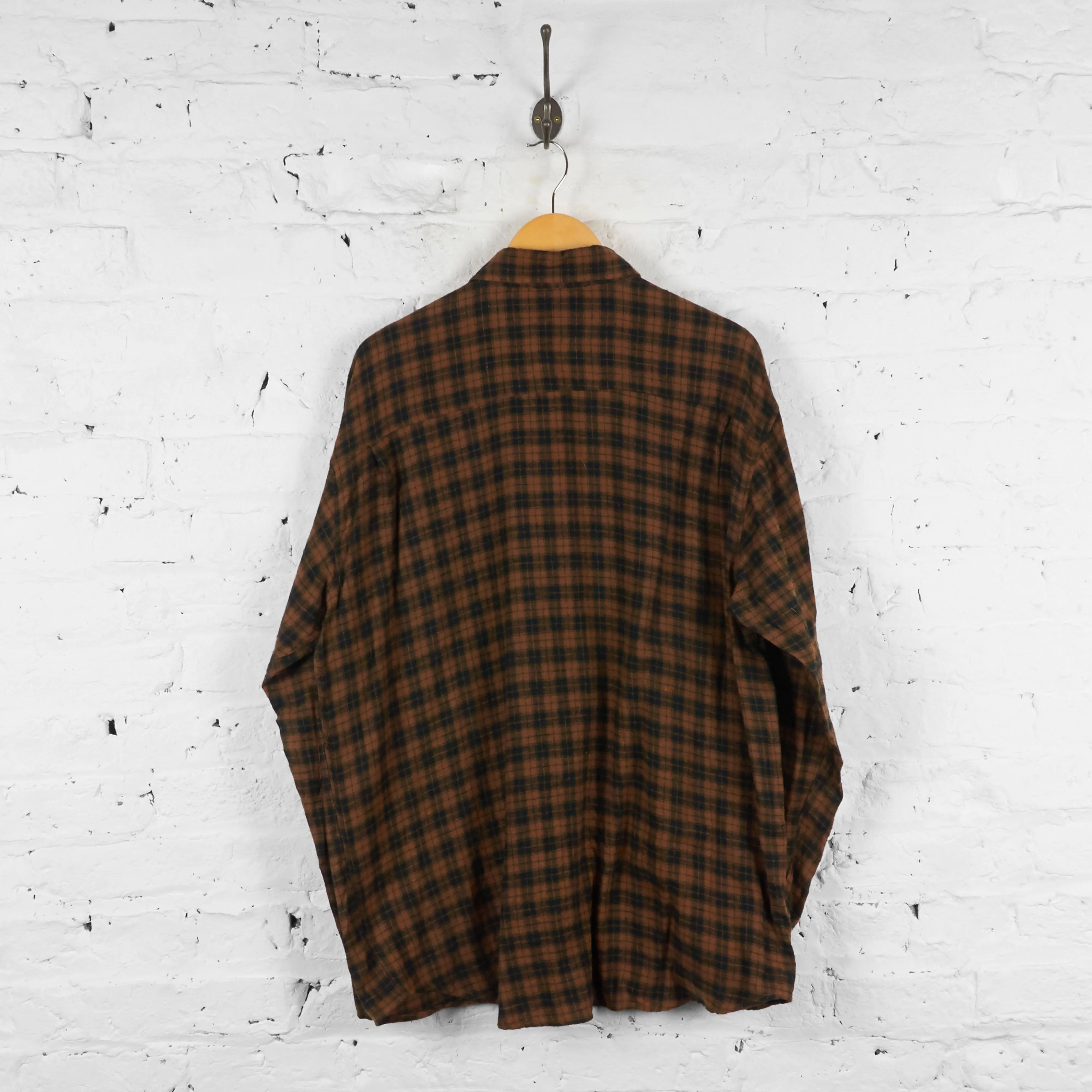 Vintage Pattern Checked Shirt - Brown/Black - L
