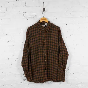 Vintage Pattern Checked Shirt - Brown/Black - L