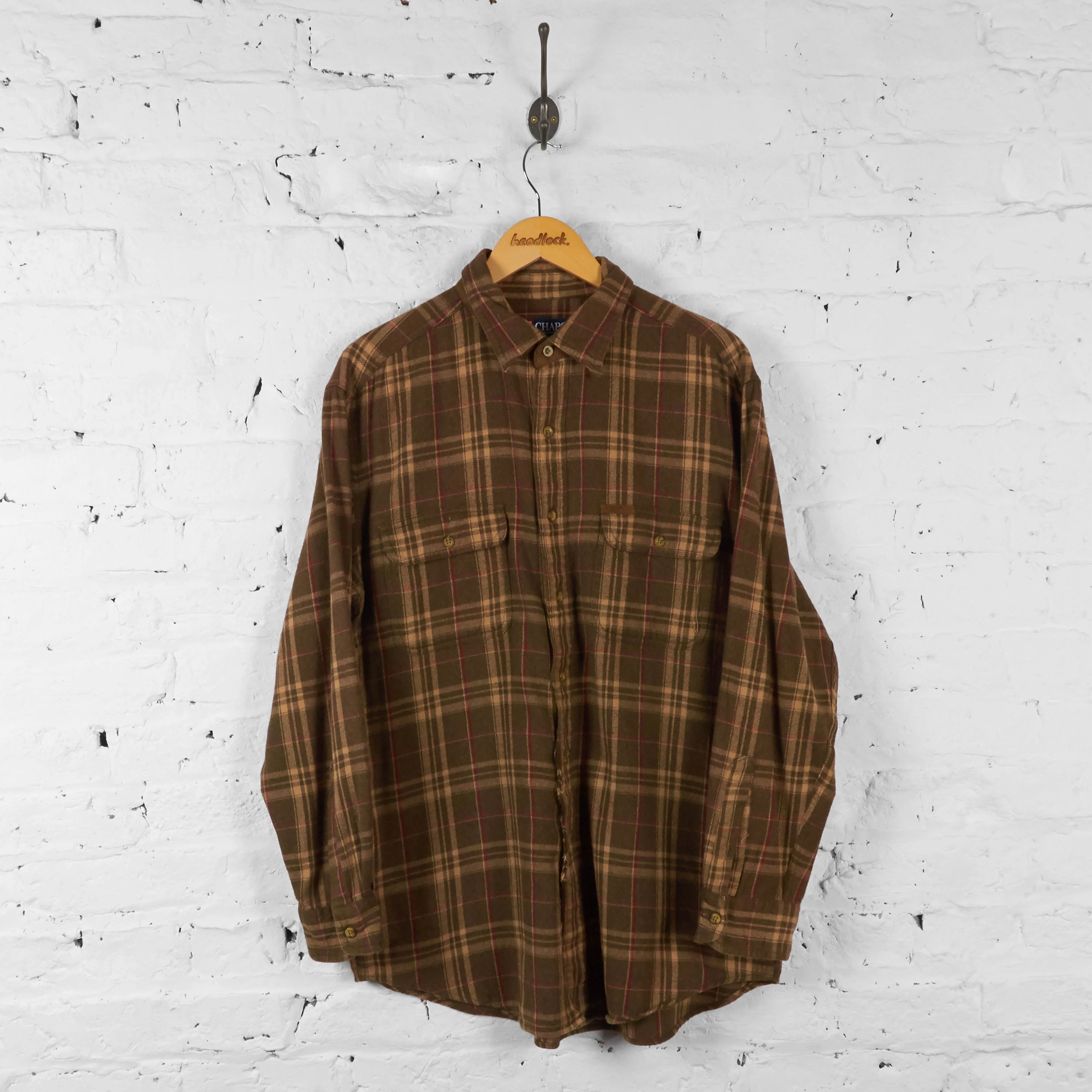 Vintage Ralph Lauren Checked Flannel Shirt - Brown - L
