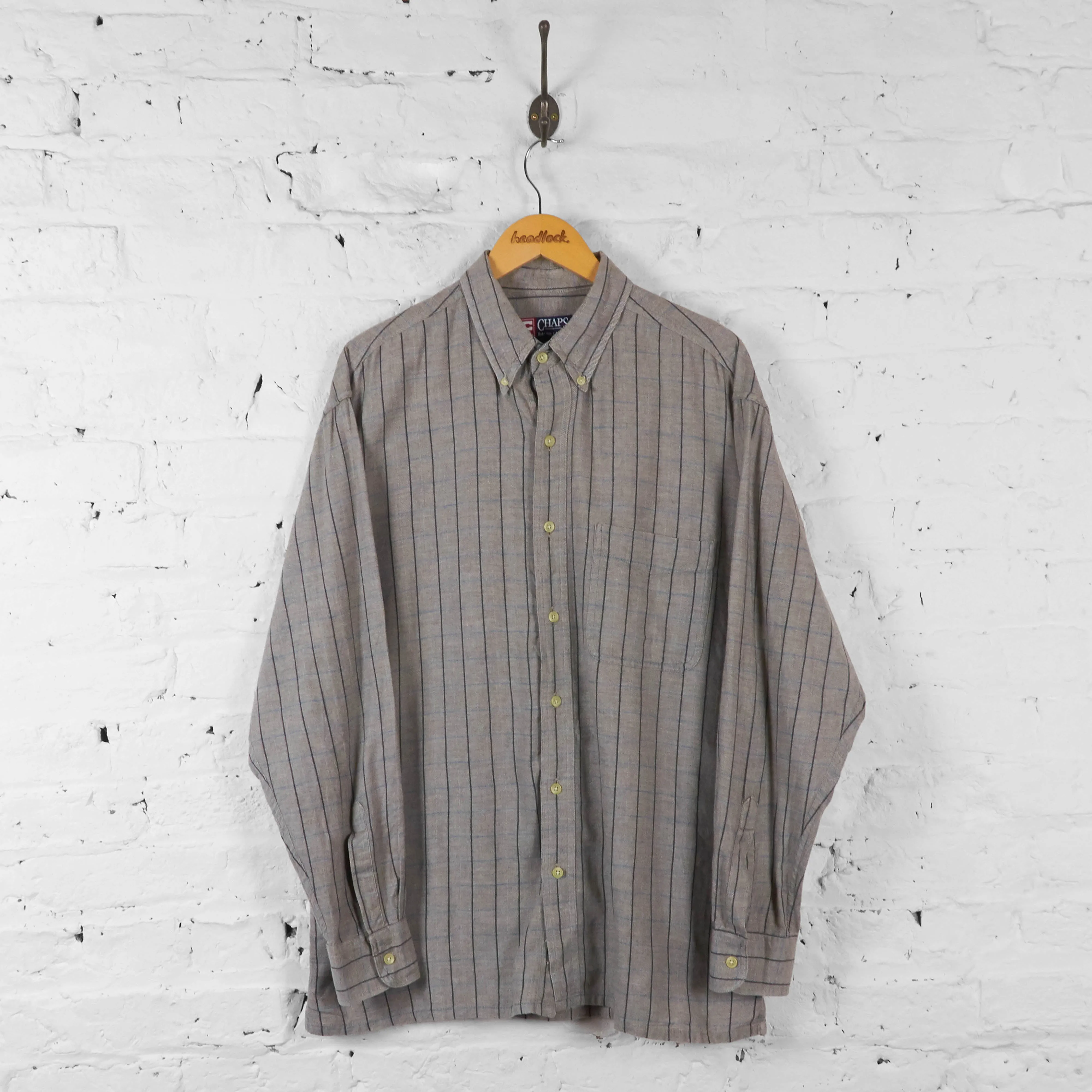 Vintage Ralph Lauren Checked Pattern Shirt - Grey - L
