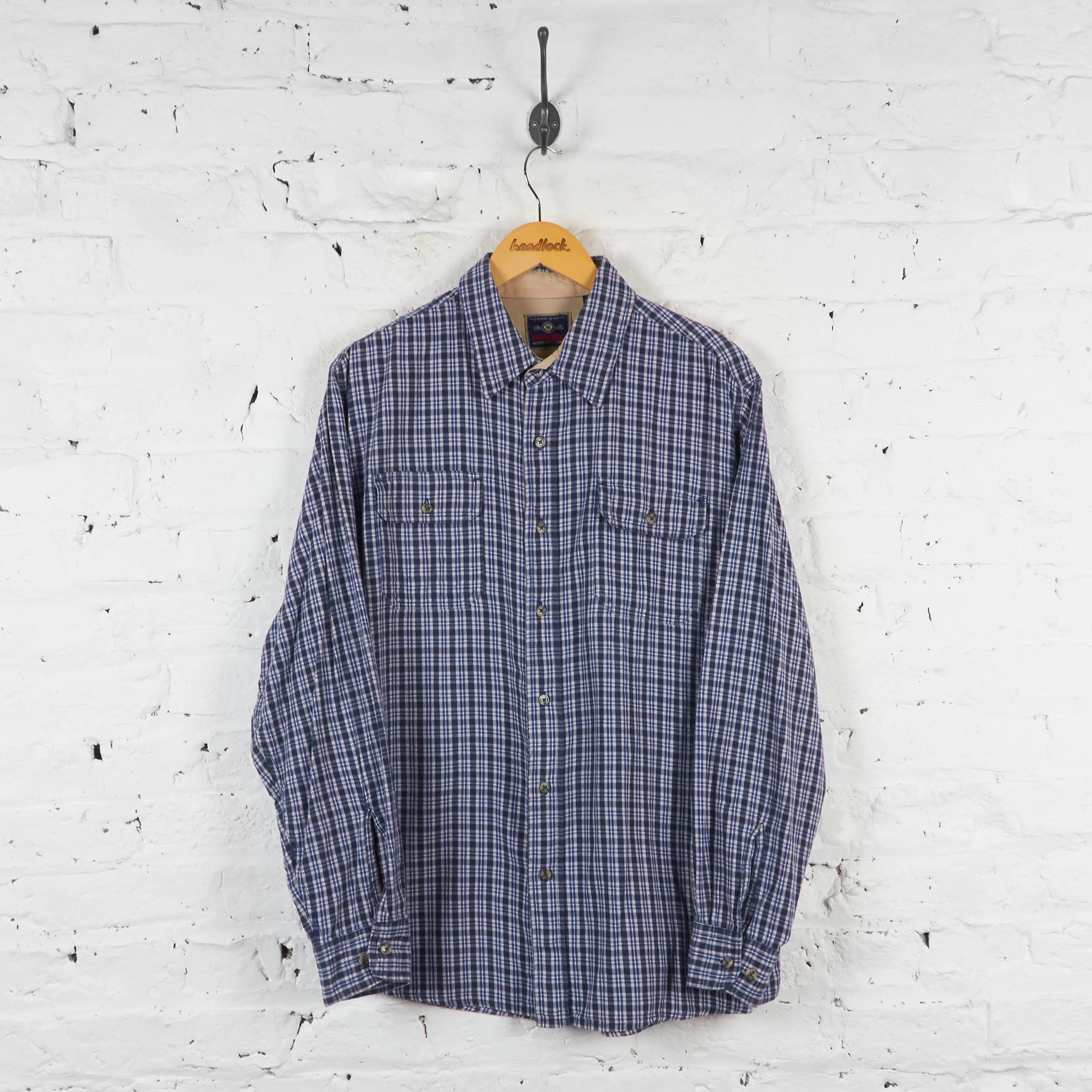 Vintage Wrangler Checked Shirt - Blue - L