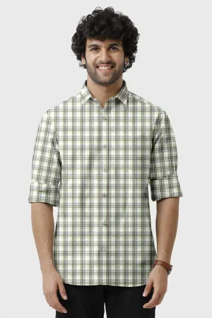 Vista - Light Green With Black Checked Shirts For Mens | Ariser