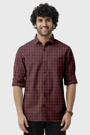 Vista -  Red With Blue Checked Shirts For Mens | Ariser