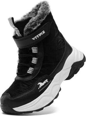 VITUOFLY Kids Winter Hiking Boots - Warm, Anti-Skid & Durable