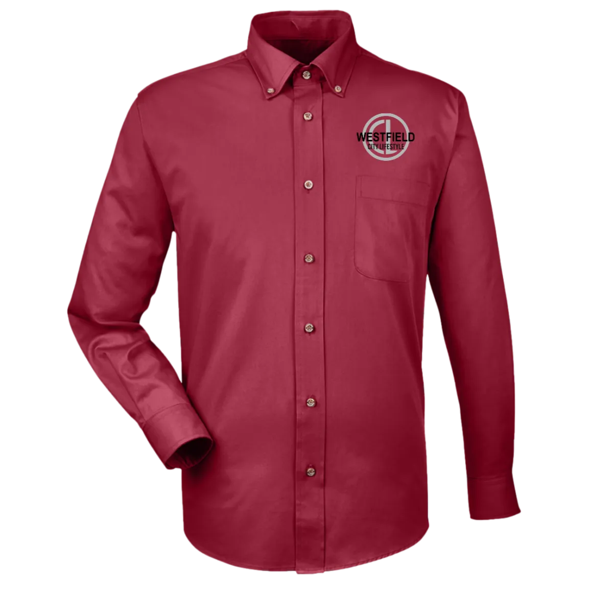 wade413 Harriton Mens Easy Blend Long Sleeve Twill Shirt