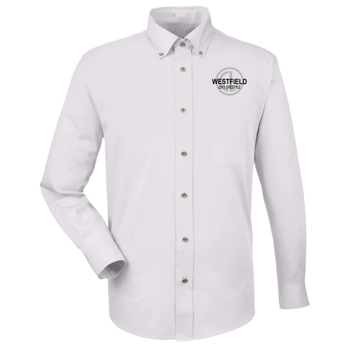 wade413 Harriton Mens Easy Blend Long Sleeve Twill Shirt
