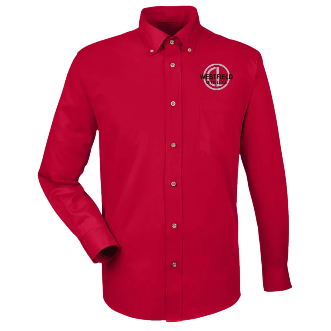wade413 Harriton Mens Easy Blend Long Sleeve Twill Shirt