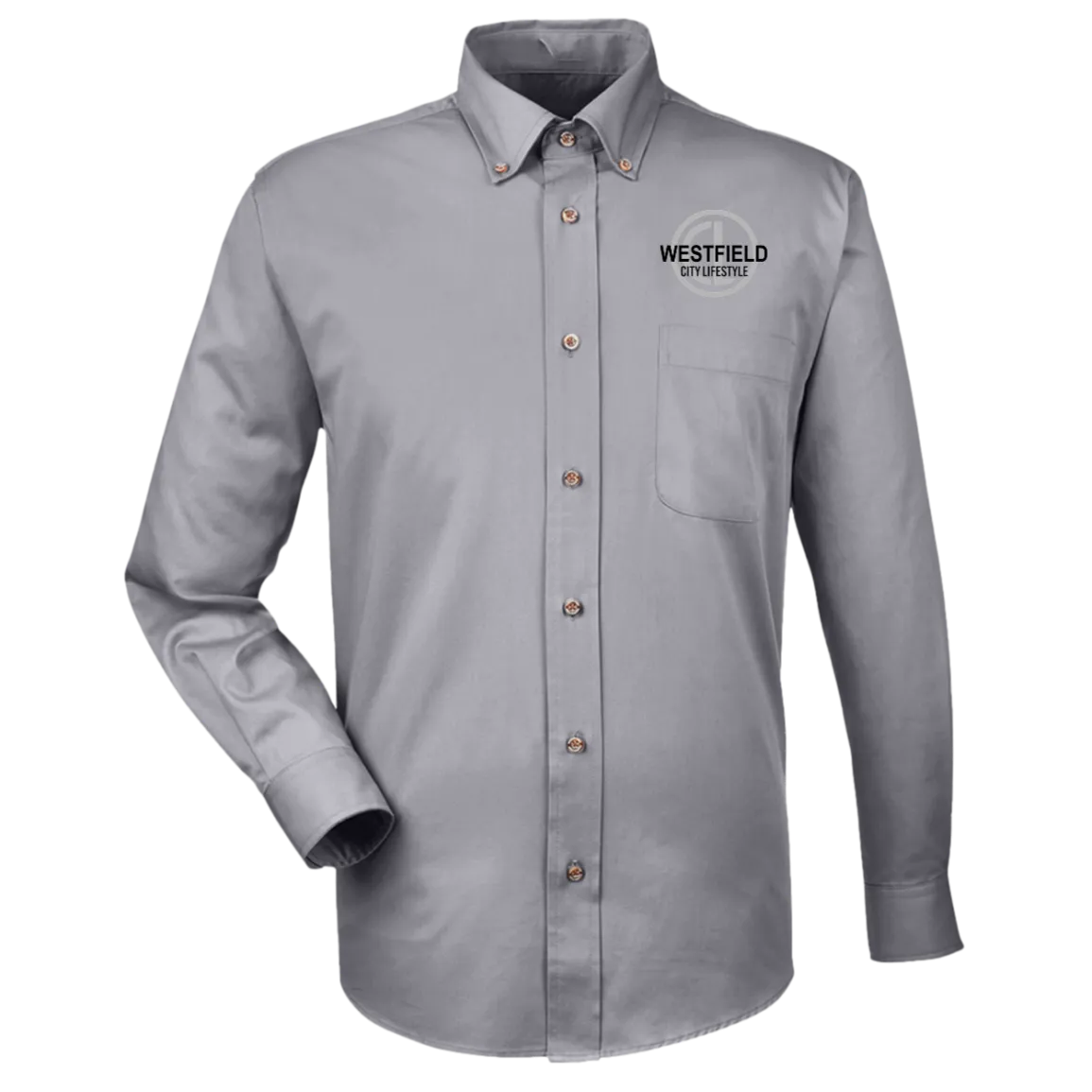 wade413 Harriton Mens Easy Blend Long Sleeve Twill Shirt