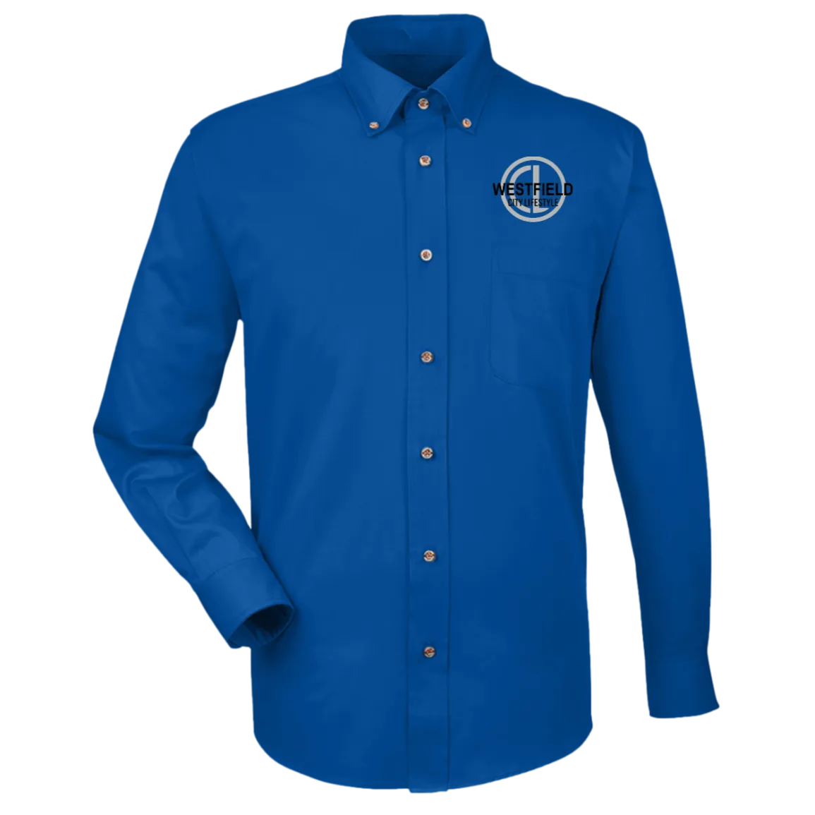 wade413 Harriton Mens Easy Blend Long Sleeve Twill Shirt