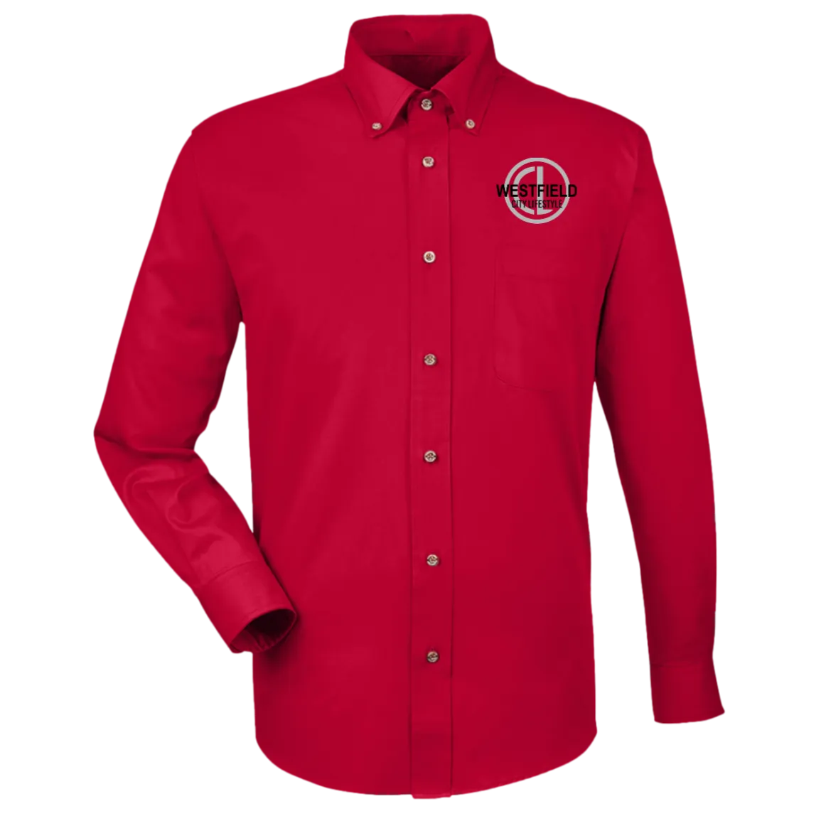 wade413 Harriton Mens Easy Blend Long Sleeve Twill Shirt