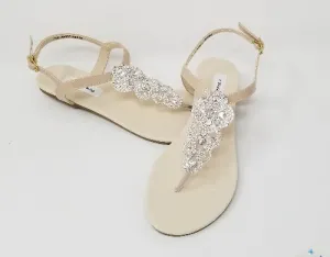Wedding Sandals with Sparkling Crystal Design
