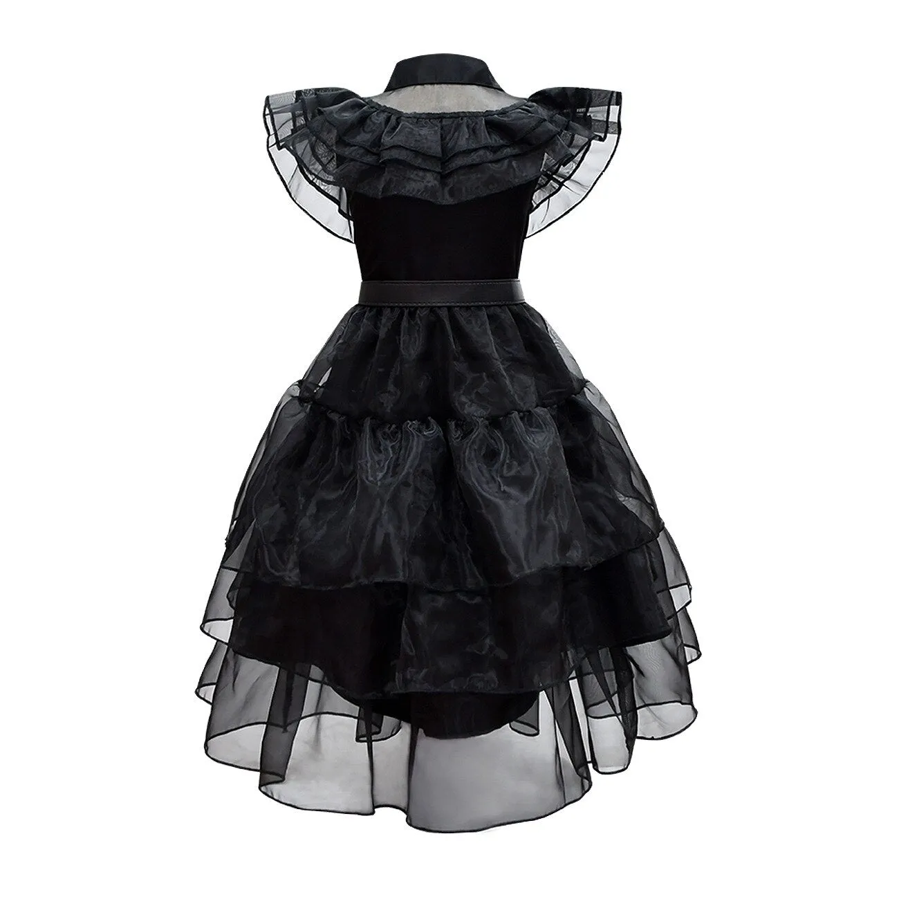 Wednesday Addams Cosplay For Girl Costume 2023 New Vestidos For Kids Girls Mesh Party Dresses Carnival Costumes 3-10 Years Old