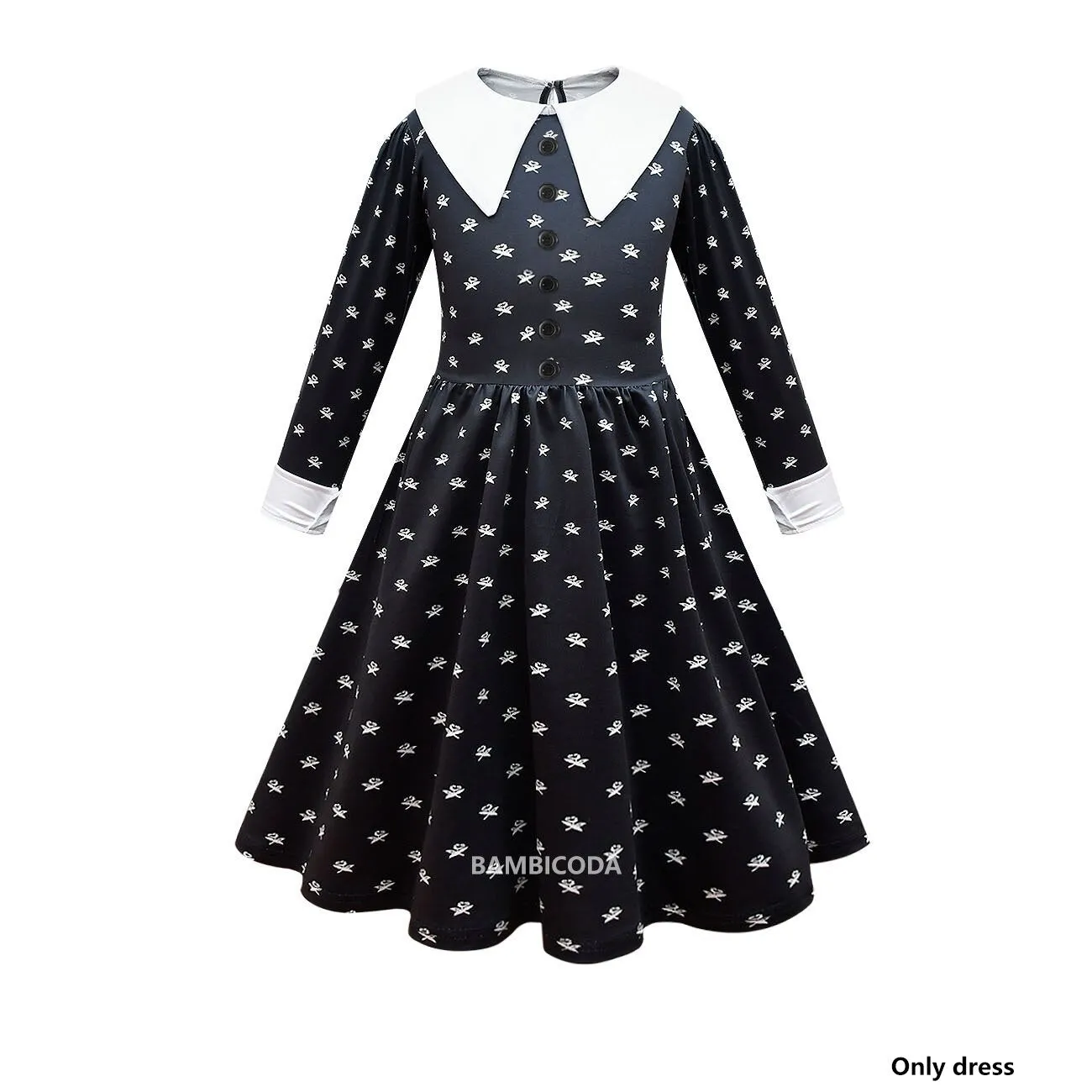 Wednesday Addams Cosplay For Girl Costume 2023 New Vestidos For Kids Girls Mesh Party Dresses Carnival Costumes 3-10 Years Old