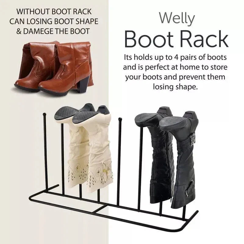 Welly Boot Rack Drying Stand for 4 Pairs of Boots