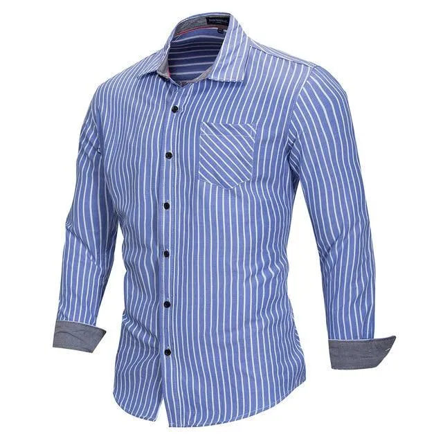 West Louis™ Striped Business Dress Shirt