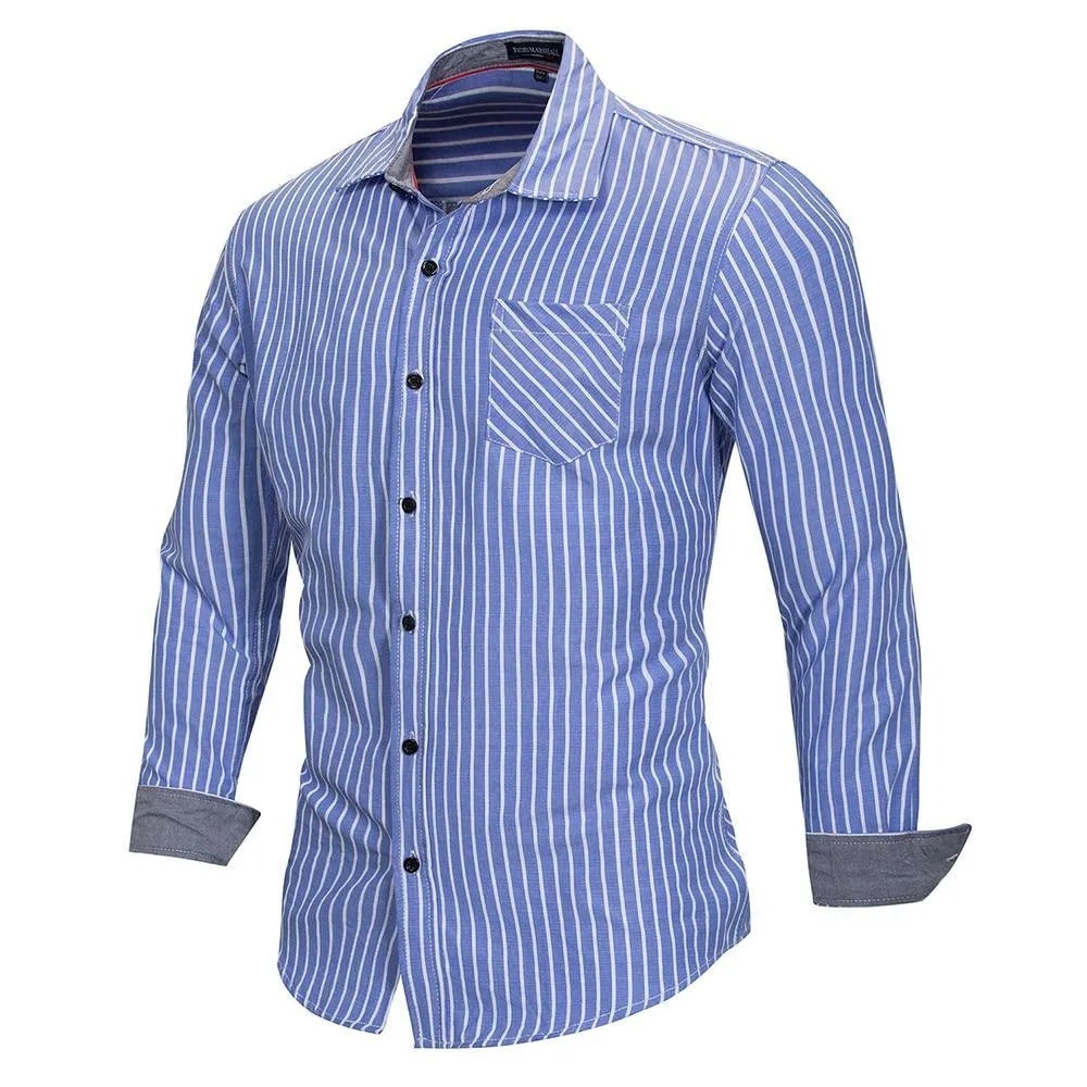 West Louis™ Striped Business Dress Shirt