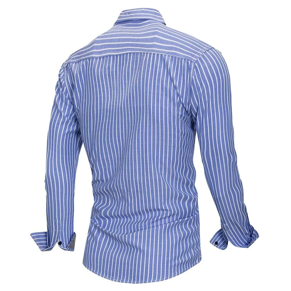West Louis™ Striped Business Dress Shirt