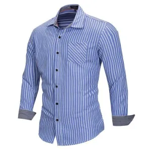 West Louis™ Striped Business Dress Shirt