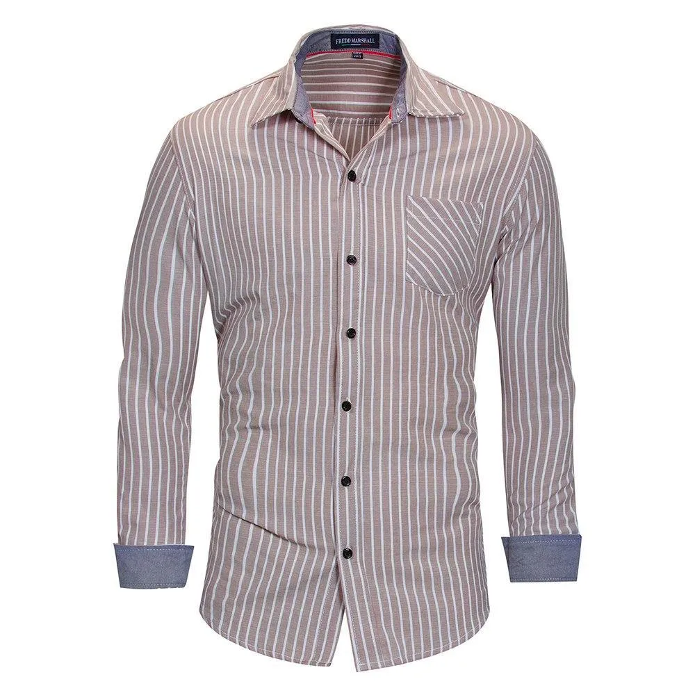 West Louis™ Striped Business Dress Shirt