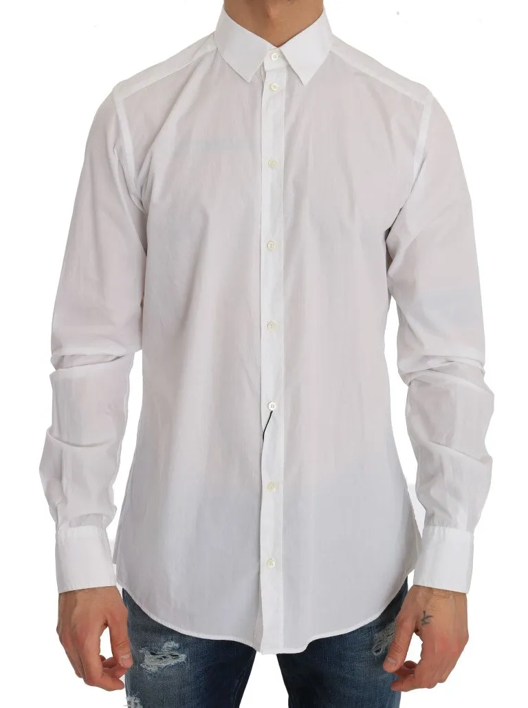 White Cotton Slim Fit Shirt