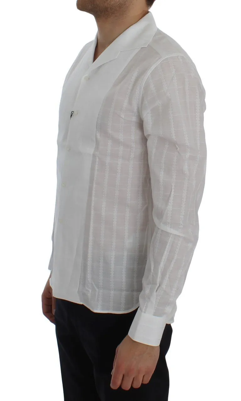 White Square Check Cotton Shirt