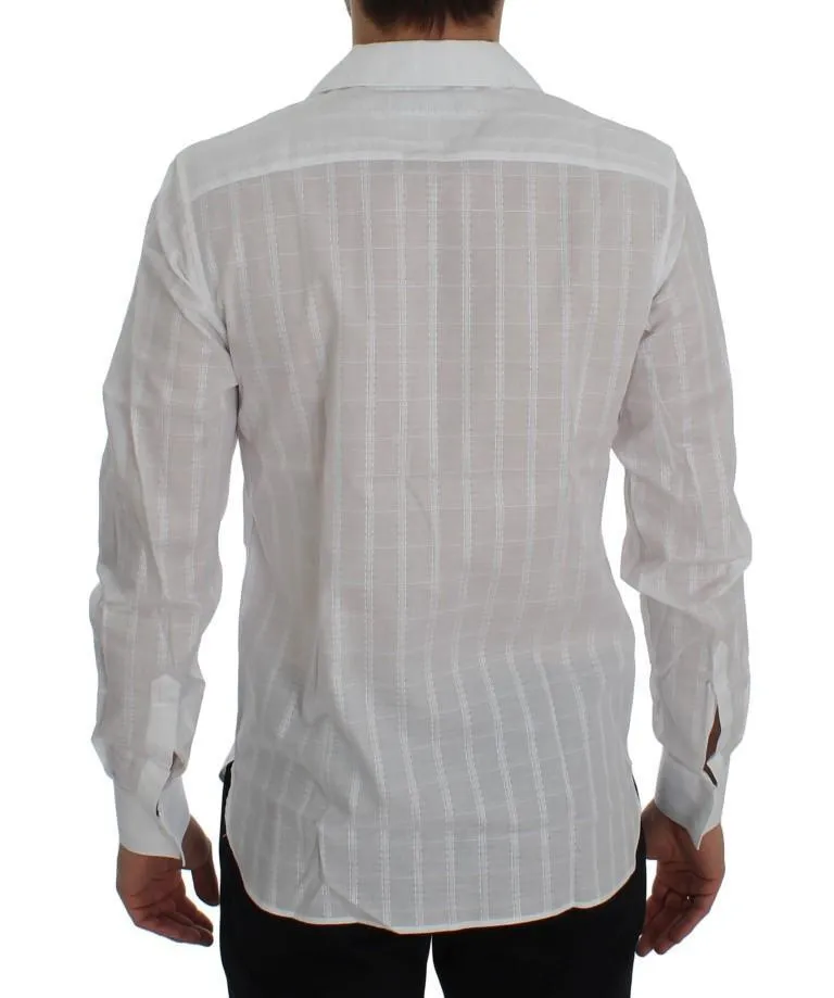 White Square Check Cotton Shirt