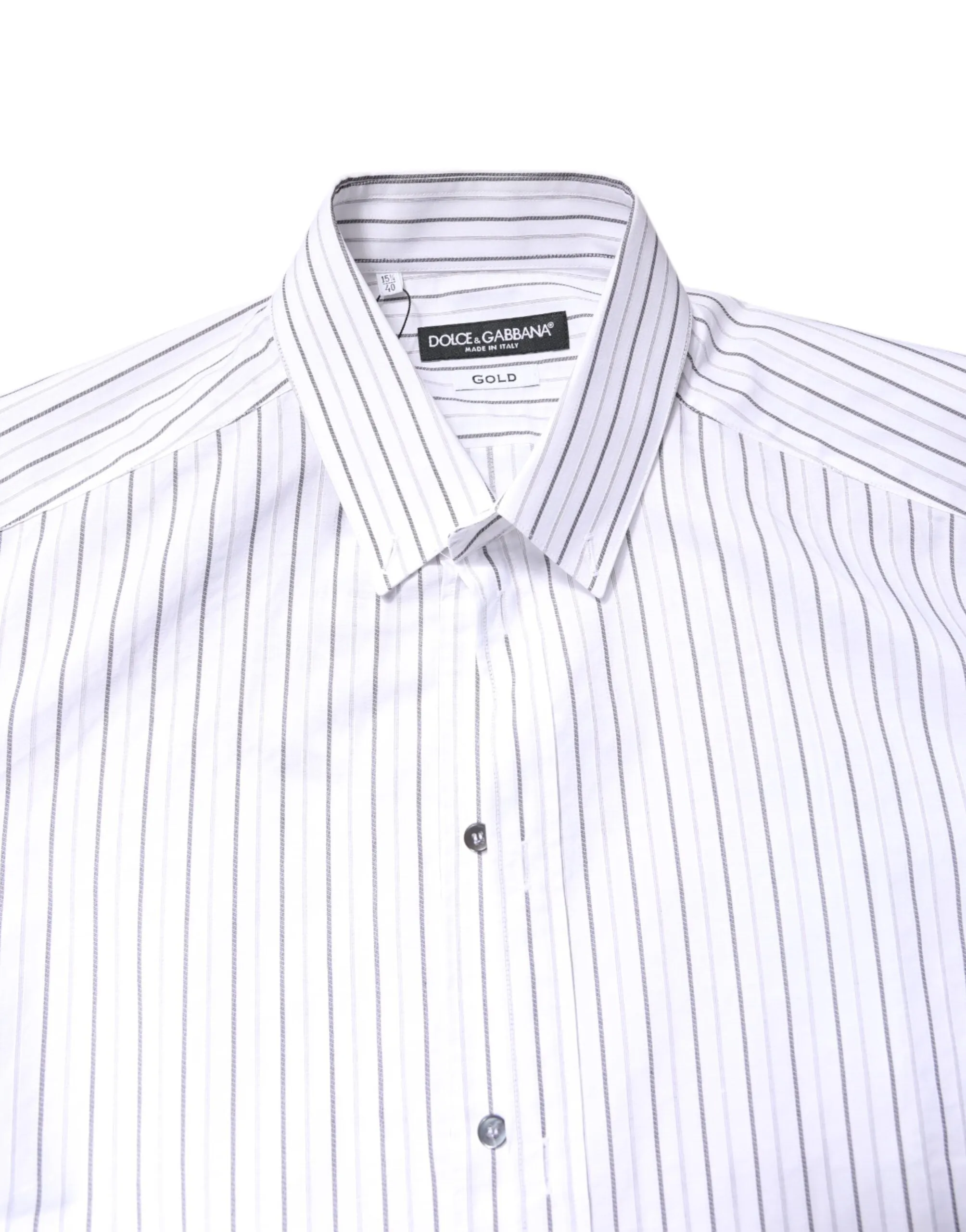 White Stripes Cotton GOLD Formal Dress Shirt