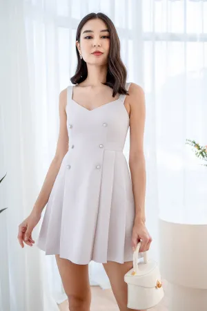WINDSOR PLEATED DRESS IN PALE LILAC