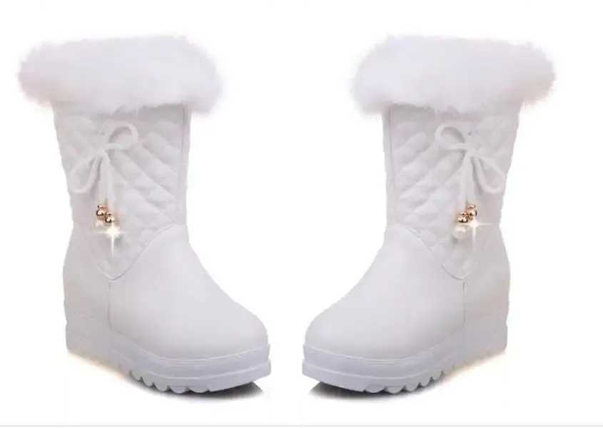 Winter Girls Boots Women Snow Boots Rabbit hair Thickened Warm Anti-skid Boots Plush Waterproof Casual Winter Women Shoes 28-43