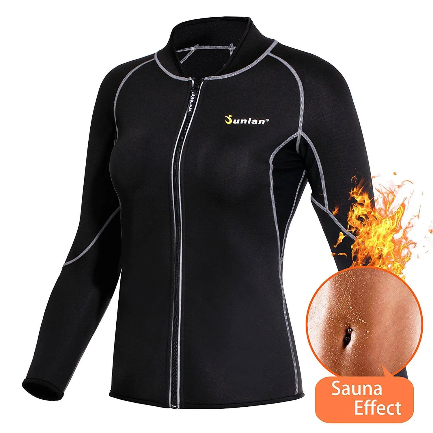 Women Hot Sweat Weight Loss Shirt Neoprene Body Shaper Sauna Jacket Suit