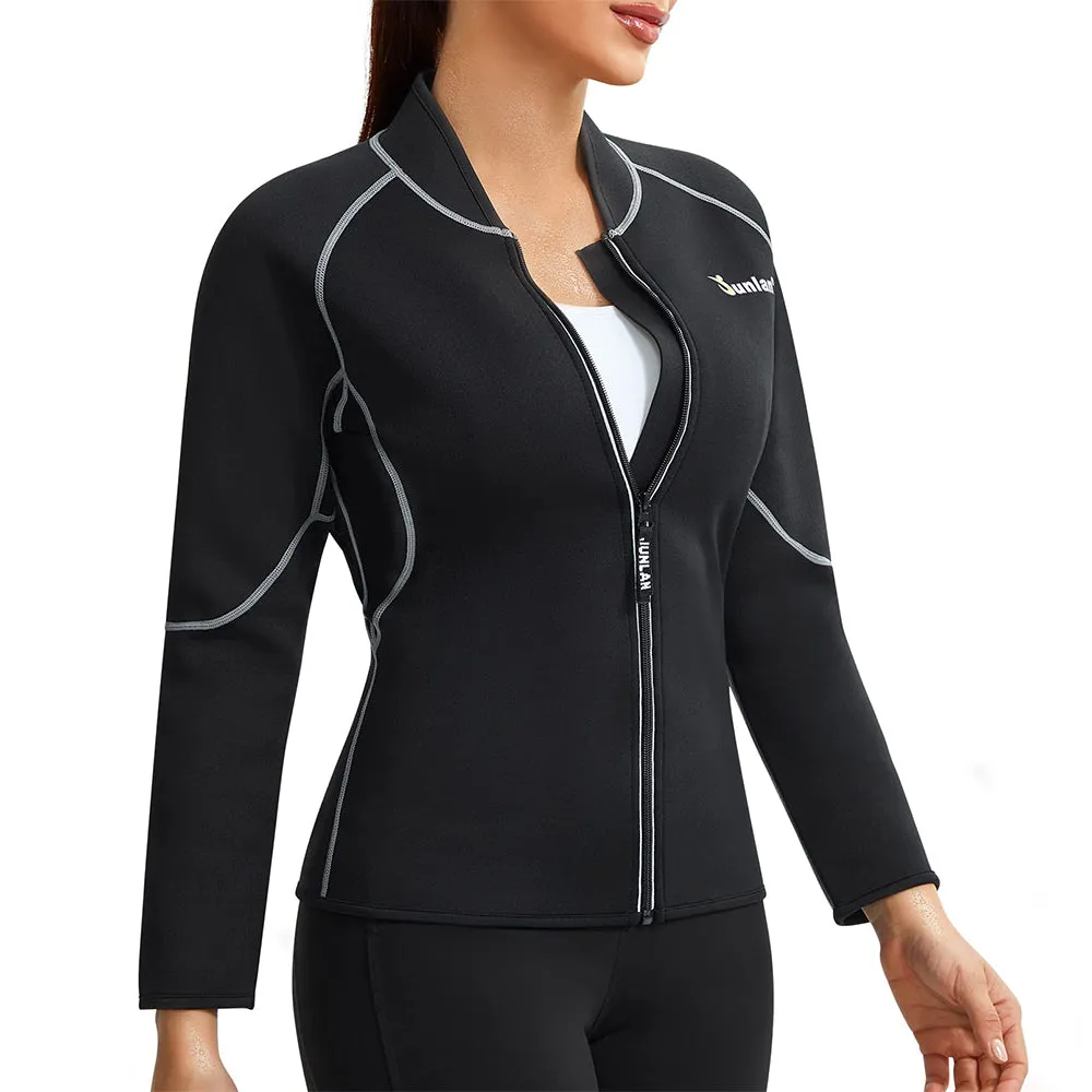 Women Hot Sweat Weight Loss Shirt Neoprene Body Shaper Sauna Jacket Suit