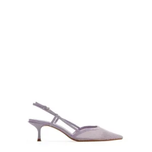 women Light violet mesh cat heel high