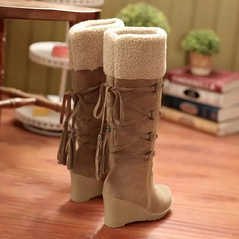 Women Mid Calf Boots Winter Shoes