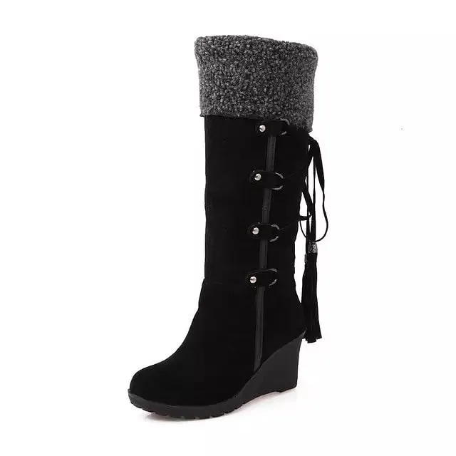 Women Mid Calf Boots Winter Shoes
