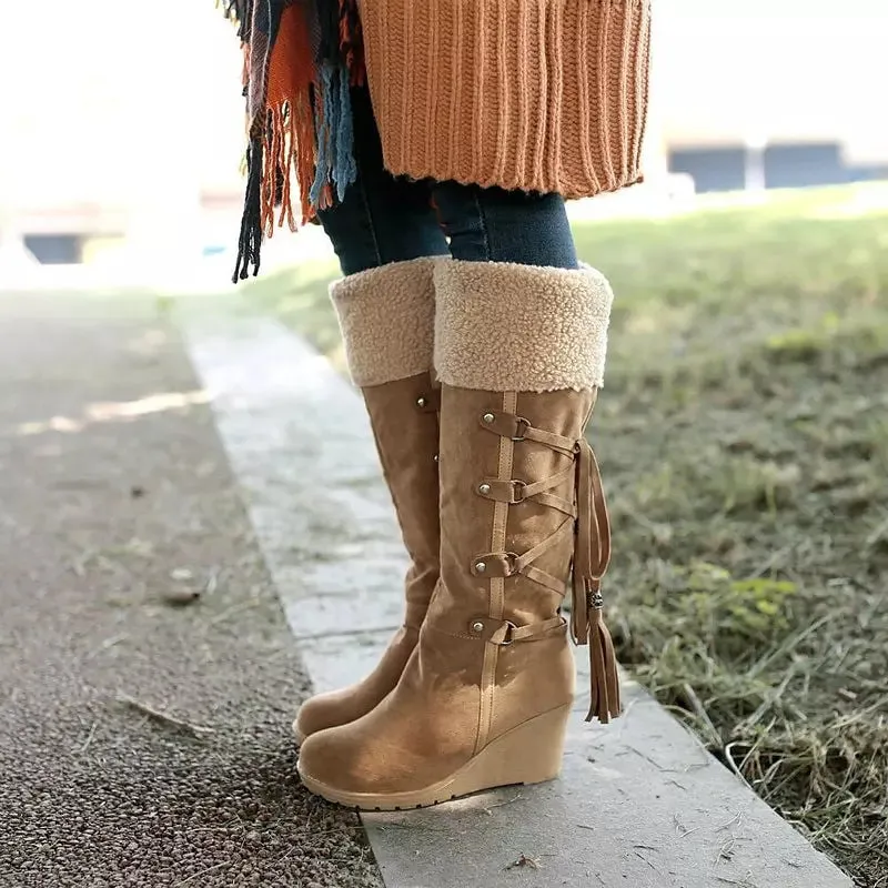 Women Mid Calf Boots Winter Shoes