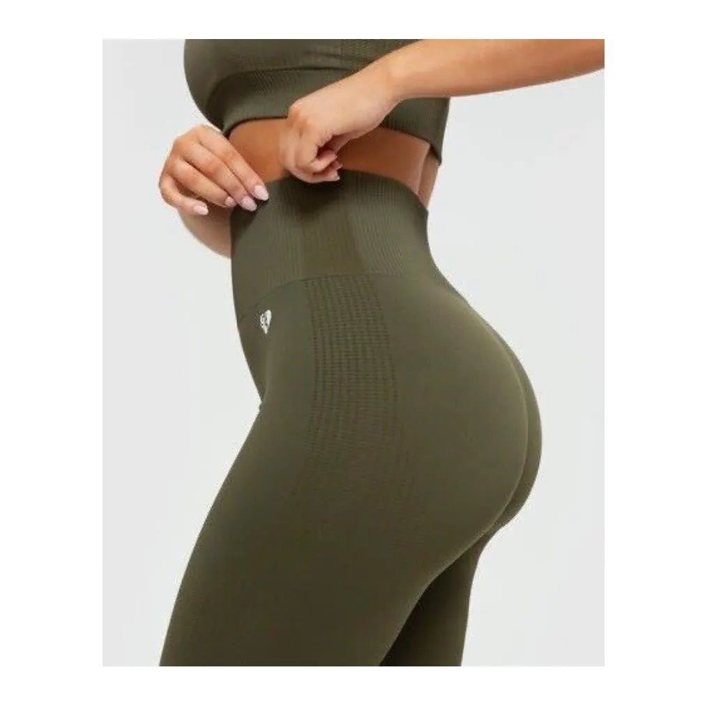 Womens Best Khaki Green Power Seamless Leggings Size Small (New)