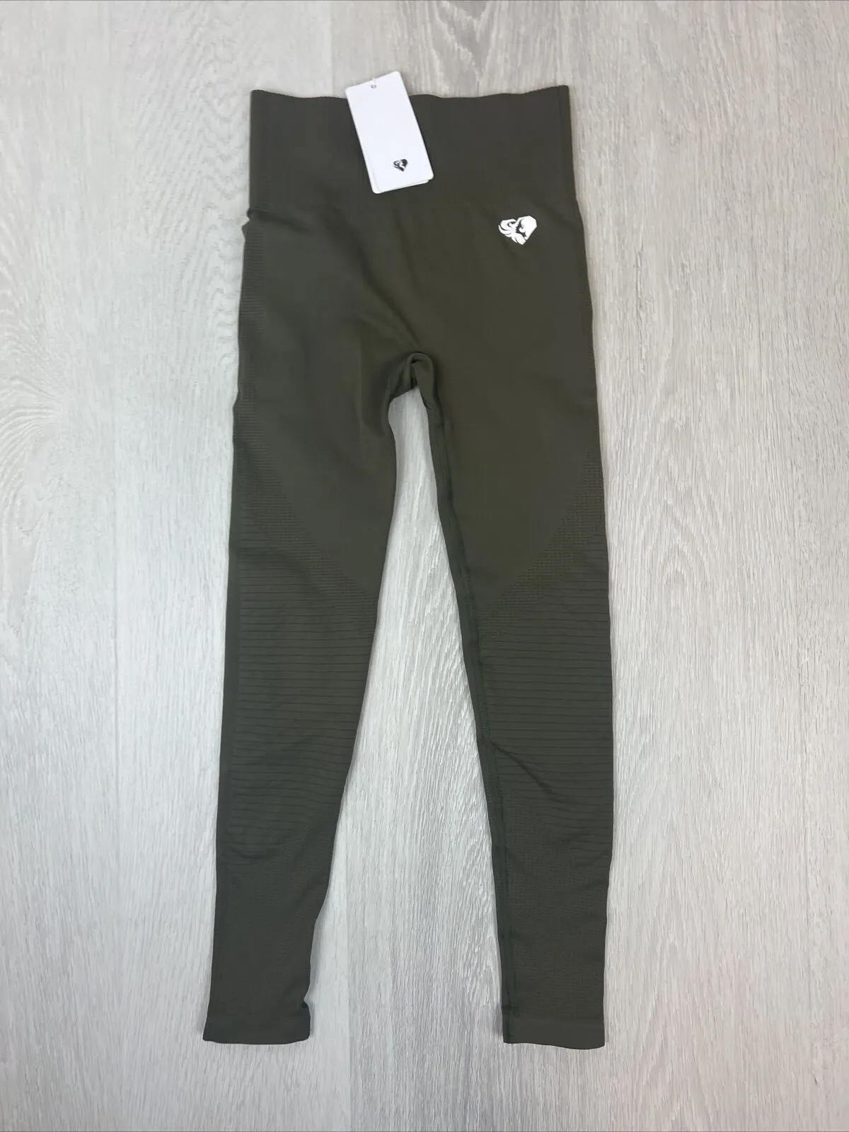 Womens Best Khaki Green Power Seamless Leggings Size Small (New)