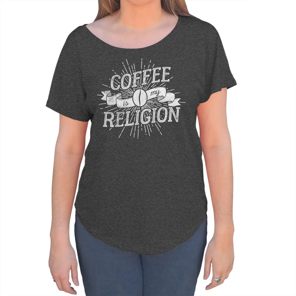 Women's Coffee Is My Religion Scoop Neck T-Shirt